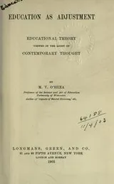 Cover of Education as adjustment