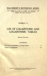 Cover of Use of logarithms and logarithmic tables