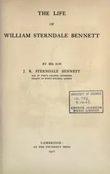 Cover of The life of William Sterndale Bennett