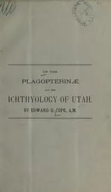 Cover of On the Plagopterinae and the ichthyology of Utah