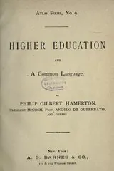 Cover of Higher education and a common language
