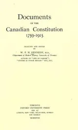 Cover of Documents of the Canadian constitution