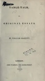 Cover of Table talk: original essays on men and manners
