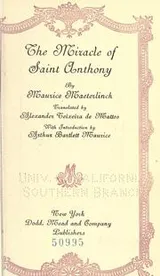 Cover of The miracle of Saint Anthony