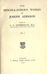 Cover of The miscellaneous works of Joseph Addison