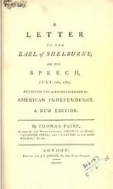 Cover of A letter to the Earl of Shelburne
