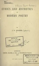 Cover of Ethics and aesthetics of modern poetry