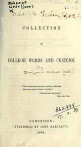 Cover of A collection of college words and customs