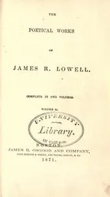 Cover of The poetical works of James R. Lowell