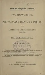 Cover of Prefaces and essays on poetry