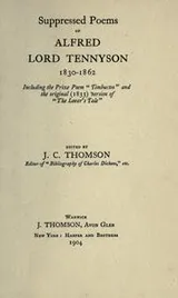 Cover of The suppressed poems of Alfred Lord Tennyson