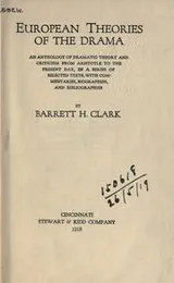 Cover of European theories of the drama