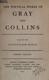 Cover of The poetical works of Gray and Collins