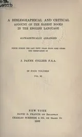 Cover of A bibliographical and critical account of the rarest books in the English language