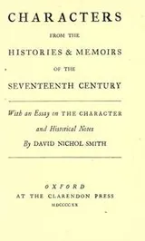 Cover of Characters from the histories & memoirs of the seventeenth century