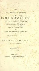 Cover of The Ecclesiastical History of Eusebius Pamphilus: Bishop of Cesarea, in Palestine