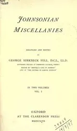 Cover of Johnsonian miscellanies