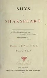 Cover of Shys at Shakspeare