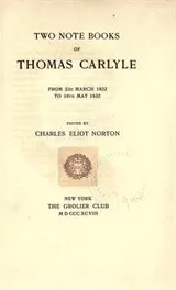 Cover of Two notebooks of Thomas Carlyle