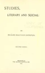 Cover of Studies, literary and social