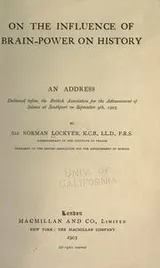 Cover of On the influence of brain power on history