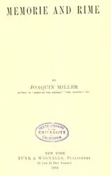 Cover of Memorie and rime