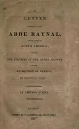 Cover of Letter addressed to the Abbe Raynal
