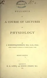 Cover of Syllabus of a course of lectures on physiology