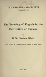 Cover of The teaching of English in the universities of England