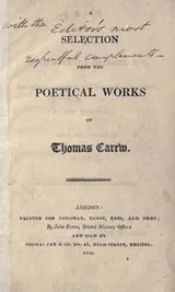 Cover of A selection from the poetical works of Thomas Carew