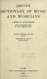Cover of Grove's Dictionary of music and musicians