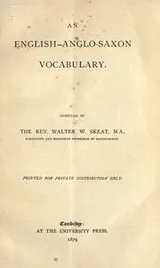 Cover of An English-Anglo-Saxon Vocabulary