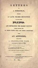 Cover of Letters to a nobleman, proving a late prime minister to have been Junius