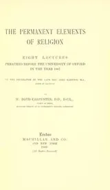 Cover of The permanent elements of religion