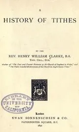 Cover of A history of tithes