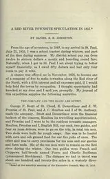 Cover of A Red River townsite speculation in 1857