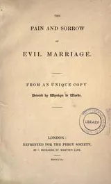 Cover of The pain and sorrow of evil marriage