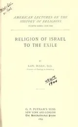 Cover of The religion of Israel to the exile