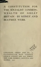 Cover of A constitution for the socialist commonwealth of Great Britain
