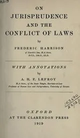 Cover of On jurisprudence and the conflict of laws