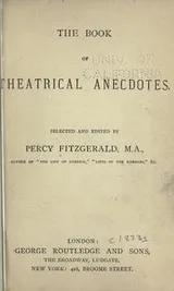 Cover of The book of theatrical anecdotes
