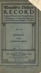 Cover of Mathematics in the elementary school