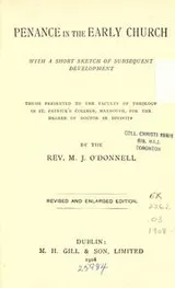 Cover of Penance in the early church