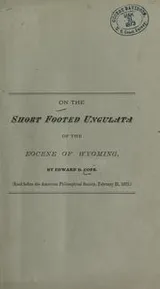Cover of On the short footed ungulata of the eocene of Wyoming