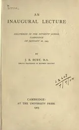 Cover of An  inaugural lecture
