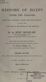 Cover of A history of Egypt under the Pharaohs