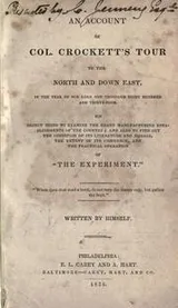 Cover of An account of Col. Crockett's tour to the North and down East