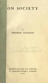 Cover of On society