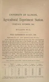 Cover of Field experiments in oats, 1888. Germination of grass and clover seeds