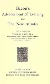 Cover of Advancement of Learning, and the New Atlantis